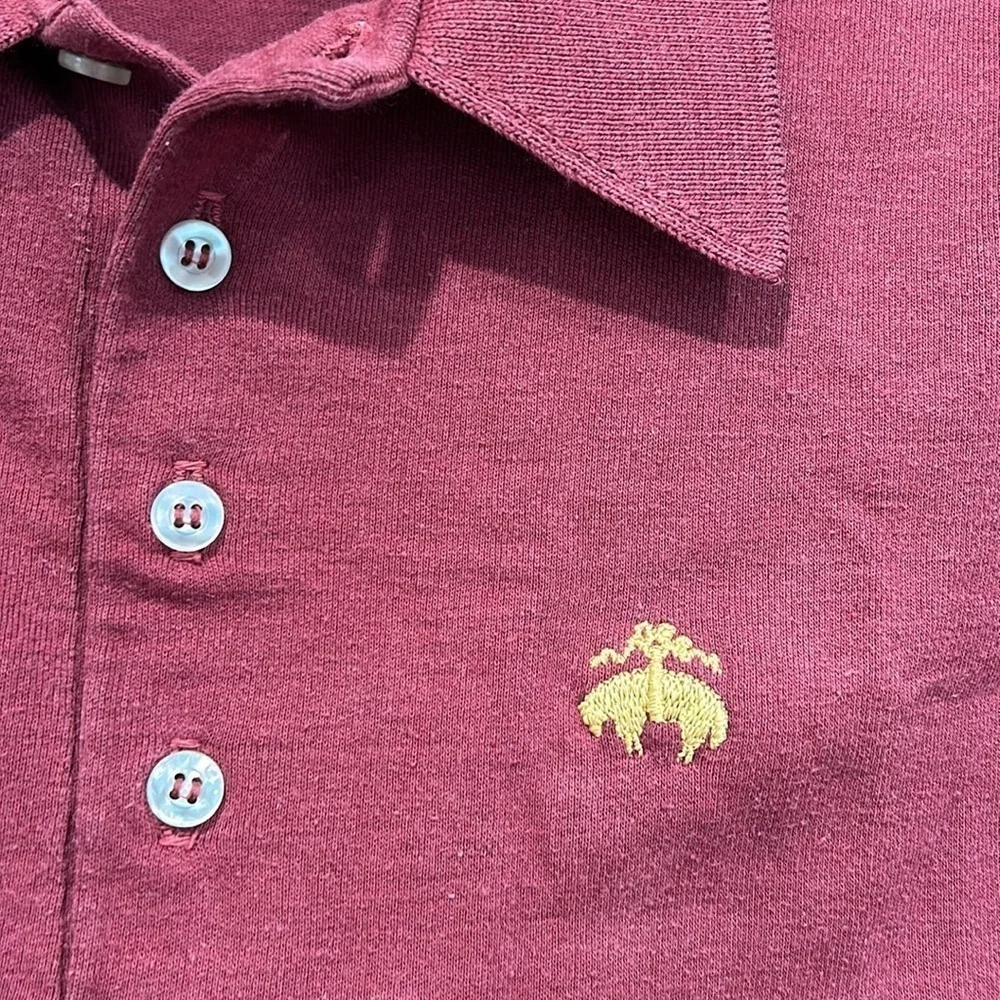 Vintage Brooks brothers long sleeve polo shirt  men’s size large casual maroon